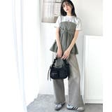 一枚でトレンドコーデが完成♪ビスチェ風2wayリボン使いサッカー素材ドッキングト… | Classical Elf | 詳細画像4