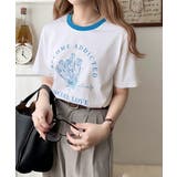トレンドのディテールが魅力。シルケットフラワーカーブロゴリンガー半袖Tシャツ | Classical Elf  | 詳細画像4 