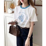 トレンドのディテールが魅力。シルケットフラワーカーブロゴリンガー半袖Tシャツ | Classical Elf  | 詳細画像8 