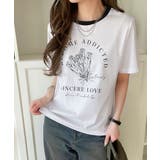 トレンドのディテールが魅力。シルケットフラワーカーブロゴリンガー半袖Tシャツ | Classical Elf  | 詳細画像11 