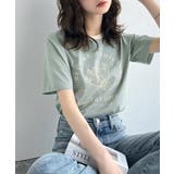トレンドのディテールが魅力。シルケットフラワーカーブロゴリンガー半袖Tシャツ | Classical Elf  | 詳細画像33 