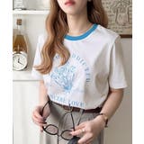 トレンドのディテールが魅力。シルケットフラワーカーブロゴリンガー半袖Tシャツ | Classical Elf  | 詳細画像3 