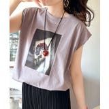 シンプルなのに着映える!お花フォトプリントシルケット加工フレンチスリーブTシャツ… | Classical Elf | 詳細画像25
