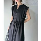 ブラック | 品よく映える!前後2wayシルケットファスナー使いワンピース(ロング丈) | Classical Elf