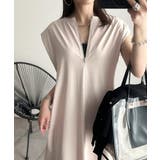 ベージュ | 品よく映える!前後2wayシルケットファスナー使いワンピース(ロング丈) | Classical Elf