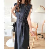 ネイビー | 品よく映える!前後2wayシルケットファスナー使いワンピース(ロング丈) | Classical Elf