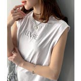 オフホワイト | 春夏コーデの主役!シルケット胸元刺繍サイド裾スリット入りノースリーブカットソー | Classical Elf