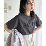 チャコール | ワンランク上の大人シンプルベーシック。シルケット加工フロッキープリントTシャツ | Classical Elf