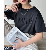 ネイビー | ワンランク上の大人シンプルベーシック。シルケット加工フロッキープリントTシャツ | Classical Elf