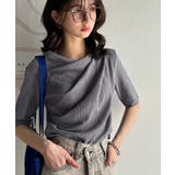 女性らしさ格上げ。ハーフスリーブアシメドレープカットソー | Classical Elf | 詳細画像15