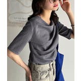 女性らしさ格上げ。ハーフスリーブアシメドレープカットソー | Classical Elf | 詳細画像20