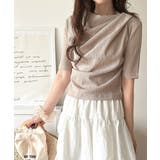 女性らしさ格上げ。ハーフスリーブアシメドレープカットソー | Classical Elf | 詳細画像28