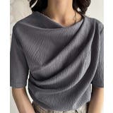 女性らしさ格上げ。ハーフスリーブアシメドレープカットソー | Classical Elf | 詳細画像33