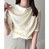 女性らしさ格上げ。ハーフスリーブアシメドレープカットソー | Classical Elf | 詳細画像2