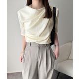 女性らしさ格上げ。ハーフスリーブアシメドレープカットソー | Classical Elf | 詳細画像3