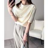 女性らしさ格上げ。ハーフスリーブアシメドレープカットソー | Classical Elf | 詳細画像4