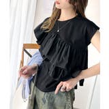 一枚で着映える♪異素材ドッキングアシメトリーラッフルデザインフレンチスリーブカッ… | Classical Elf | 詳細画像11