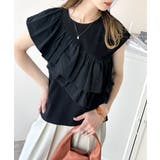 一枚で着映える♪異素材ドッキングアシメトリーラッフルデザインフレンチスリーブカッ… | Classical Elf | 詳細画像14