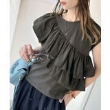 一枚で着映える♪異素材ドッキングアシメトリーラッフルデザインフレンチスリーブカッ… | Classical Elf | 詳細画像21