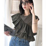 一枚で着映える♪異素材ドッキングアシメトリーラッフルデザインフレンチスリーブカッ… | Classical Elf | 詳細画像24