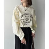 レディなヴィンテージスタイル。綿100％カレッジピグメント袖フリルTシャツ | Classical Elf  | 詳細画像12 