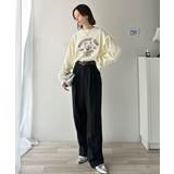 レディなヴィンテージスタイル。綿100％カレッジピグメント袖フリルTシャツ | Classical Elf  | 詳細画像13 