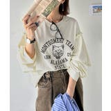 レディなヴィンテージスタイル。綿100％カレッジピグメント袖フリルTシャツ | Classical Elf  | 詳細画像15 