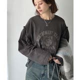 レディなヴィンテージスタイル。綿100％カレッジピグメント袖フリルTシャツ | Classical Elf  | 詳細画像25 