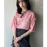 レディなヴィンテージスタイル。綿100％カレッジピグメント袖フリルTシャツ | Classical Elf  | 詳細画像42 