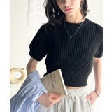 立体編みで叶う上品なリラックス感。半袖ワッフルコンパクトニット | Classical Elf | 詳細画像9