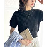 立体編みで叶う上品なリラックス感。半袖ワッフルコンパクトニット | Classical Elf | 詳細画像10