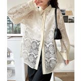 上品な透け感×大人カジュアル。レースオーバーサイズシャツブラウス（長袖） | Classical Elf  | 詳細画像7 