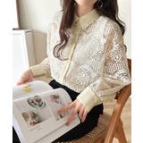 上品な透け感×大人カジュアル。レースオーバーサイズシャツブラウス（長袖） | Classical Elf  | 詳細画像8 