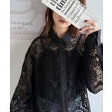 上品な透け感×大人カジュアル。レースオーバーサイズシャツブラウス（長袖） | Classical Elf  | 詳細画像16 