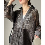 上品な透け感×大人カジュアル。レースオーバーサイズシャツブラウス（長袖） | Classical Elf  | 詳細画像28 