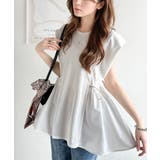 オフホワイト | 1枚でサマになるキレイめカジュアル。無地異素材ドッキングペプラムショートフレンチ… | Classical Elf