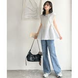 1枚でサマになるキレイめカジュアル。無地異素材ドッキングペプラムショートフレンチ… | Classical Elf | 詳細画像6