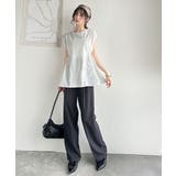 1枚でサマになるキレイめカジュアル。無地異素材ドッキングペプラムショートフレンチ… | Classical Elf | 詳細画像7