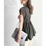 1枚でサマになるキレイめカジュアル。無地異素材ドッキングペプラムショートフレンチ… | Classical Elf | 詳細画像24