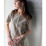 大人可愛いデコルテ魅せコンパクトT。フロントホックワッフル半袖トップス | Classical Elf | 詳細画像26