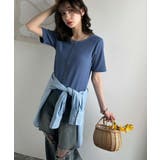 大人可愛いデコルテ魅せコンパクトT。フロントホックワッフル半袖トップス | Classical Elf | 詳細画像42