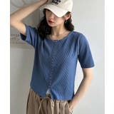 大人可愛いデコルテ魅せコンパクトT。フロントホックワッフル半袖トップス | Classical Elf | 詳細画像51