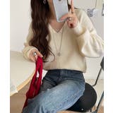 ふわっと軽やか◎メランジ調Vネックニットプルオーバー（長袖） | Classical Elf  | 詳細画像5 