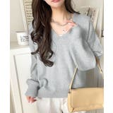 ふわっと軽やか◎メランジ調Vネックニットプルオーバー（長袖） | Classical Elf  | 詳細画像10 