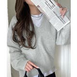 ふわっと軽やか◎メランジ調Vネックニットプルオーバー（長袖） | Classical Elf  | 詳細画像15 