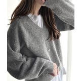 ふわっと軽やか◎メランジ調Vネックニットプルオーバー（長袖） | Classical Elf  | 詳細画像17 