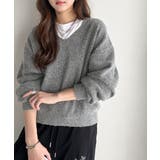 ふわっと軽やか◎メランジ調Vネックニットプルオーバー（長袖） | Classical Elf  | 詳細画像19 