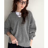 ふわっと軽やか◎メランジ調Vネックニットプルオーバー（長袖） | Classical Elf  | 詳細画像21 