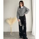 ふわっと軽やか◎メランジ調Vネックニットプルオーバー（長袖） | Classical Elf  | 詳細画像22 