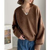 ふわっと軽やか◎メランジ調Vネックニットプルオーバー（長袖） | Classical Elf  | 詳細画像25 